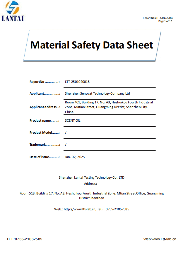 Material Safety Data Sheet
