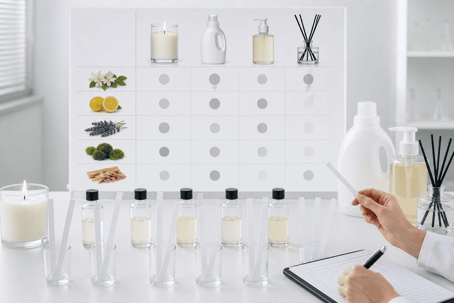 Échantillons évalués dans des produits finis avec une référence