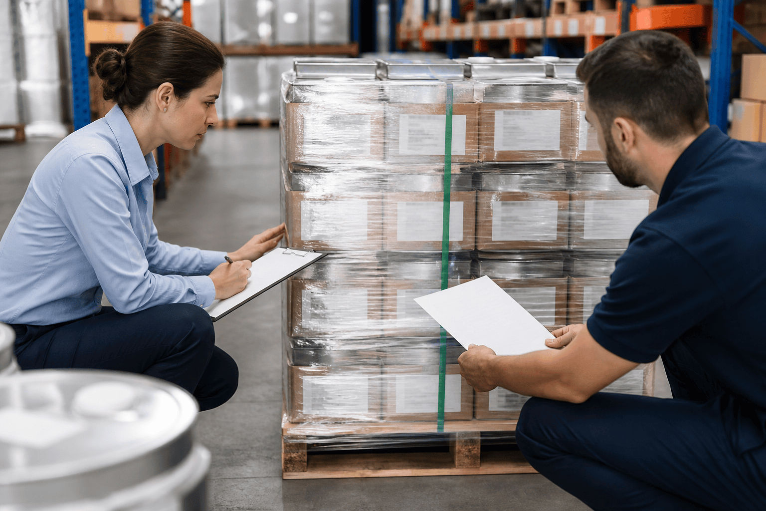 Pre-shipment inspection of fragrance oil packaging and customs documentation