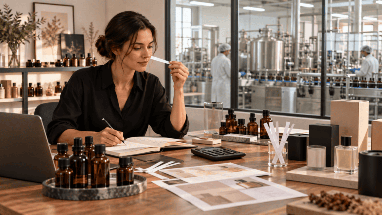 Founder planning products for a new fragrance oil business