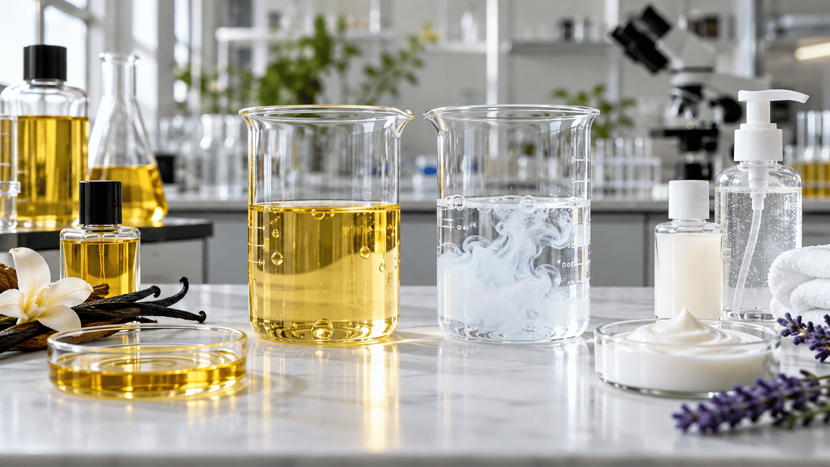 Oil-soluble and water-dispersible fragrance systems compared in a laboratory