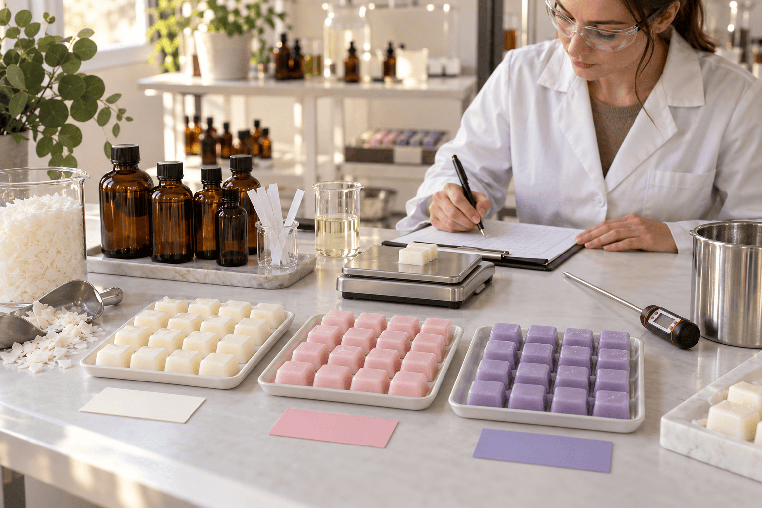 Controlled comparison of fragrance performance in different wax melt bases
