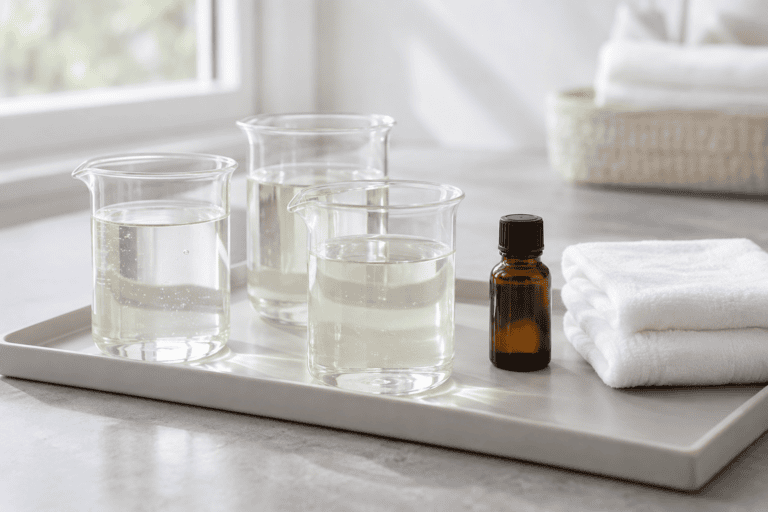 Fragrance concentrate and liquid laundry detergent samples