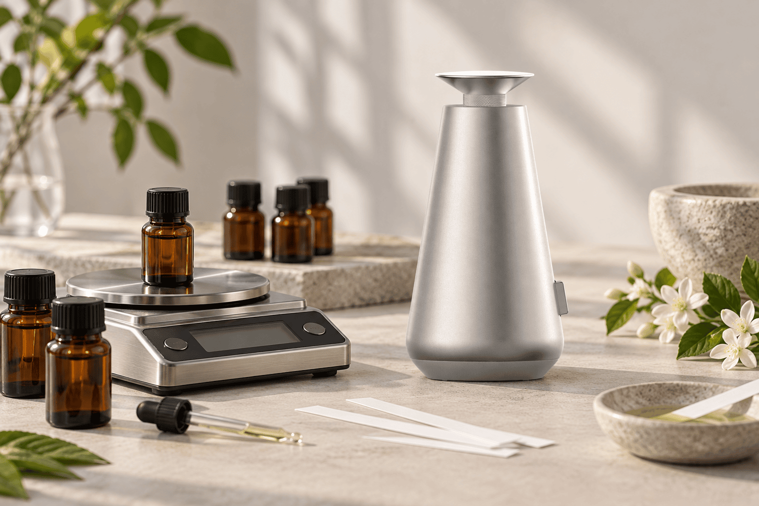 DECOPRO diffuser and balance for fragrance consumption comparison
